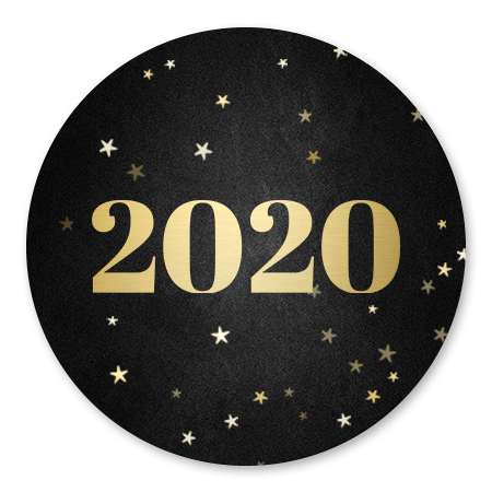Krijtbord met gouden 2020